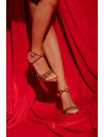 Rosavie zlaté sandály na podpatku s krystaly Rosavie zlaté sandály na podpatku s krystaly