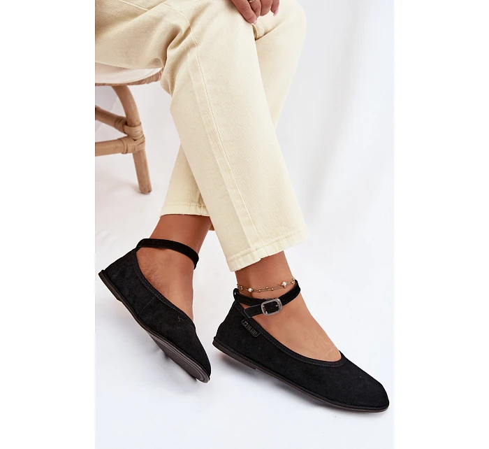 Baleríny z přírodního semiše Big Star model 22069356 Černé - Big Star Shoes