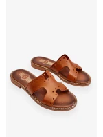 Dámské sandály s ozdobnými výřezy Hnědá Emily