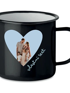 Personalizovaný retro plecháček s výřezem fotky na podkladu