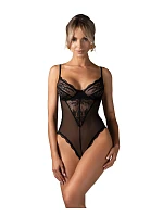 Dámské body Perisia Crotchless Teddy černé - Obsessive