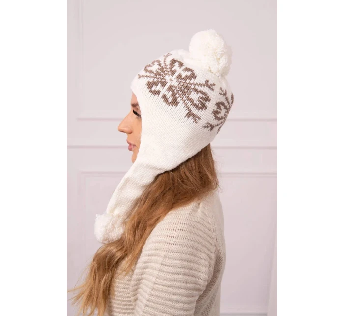 Dámská klapka na uši Balbina K381 light ecru