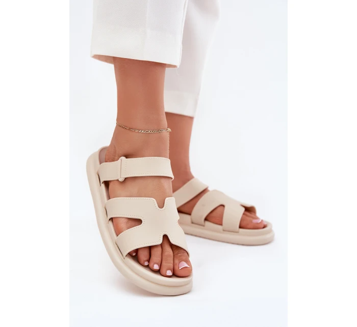 Dámské Gumové Klapky S Páskem Béžové Tavirae Dámské Gumové Klapky S Páskem Béžové Tavirae