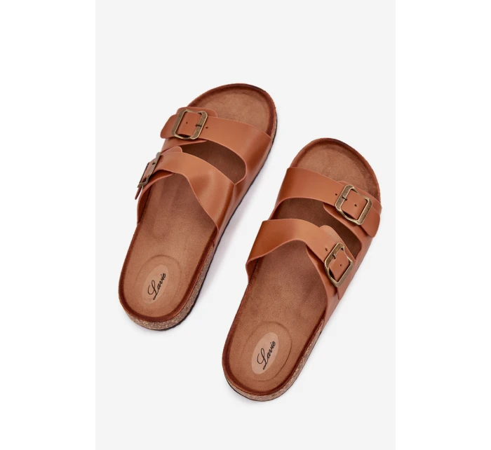 Dámské sandály na korkové platformě s přezkami Camel model 21704312 - EVENTO