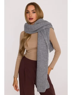 model 21417256 Žebrovaná šála šedá - Moe