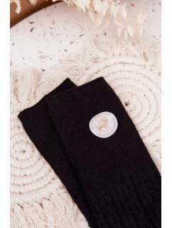 Dámské dlouhé vlněné ponožky – černé