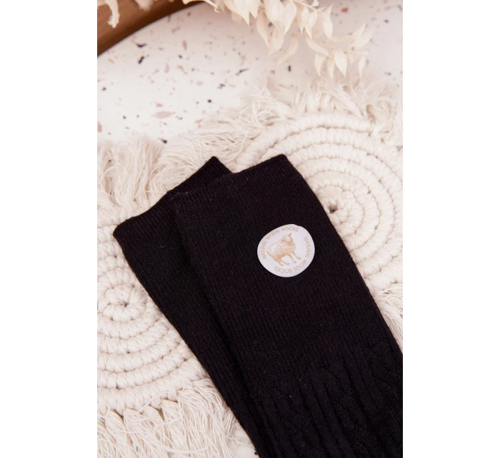 Dámské dlouhé vlněné ponožky – černé Dámské dlouhé vlněné ponožky – černé