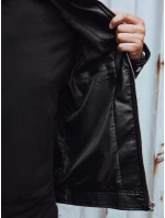 Pánská přechodná kožená bunda černá Dstreet TX4731