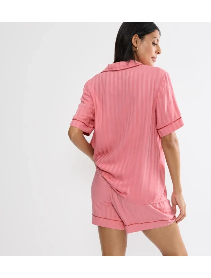 Amourette Jacquard Boyfriend Shirt - RED - TRIUMPH RED - TRIUMPH Amourette Jacquard Boyfriend Shirt - RED - TRIUMPH RED - TRIUMPH