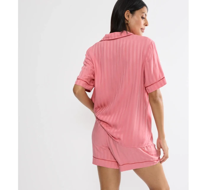 Amourette Jacquard Boyfriend Shirt - RED - TRIUMPH RED - TRIUMPH Amourette Jacquard Boyfriend Shirt - RED - TRIUMPH RED - TRIUMPH