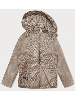 Přechodová bunda nadměrné velikosti z kombinovaných materiálů Vaston camel (F-23729-2#)