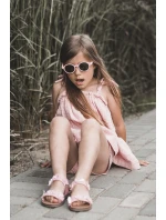 Lakýrované dětské sandálky ozdobené květy Růžové Tinette