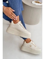 Sneakersy Dámské Sportovní Boty Zateplené Na Masivní Podešvi Béžové Ardiela Sneakersy Dámské Sportovní Boty Zateplené Na Masivní Podešvi Béžové Ardiela