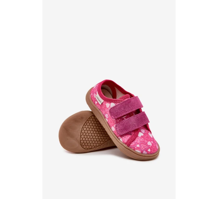 Pantofle Barefoot Dívčí Srdíčka Milami Fuchsie Saphira