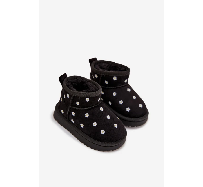 Dětské sněhule s květinami černé Gracina Dětské sněhule s květinami černé Gracina