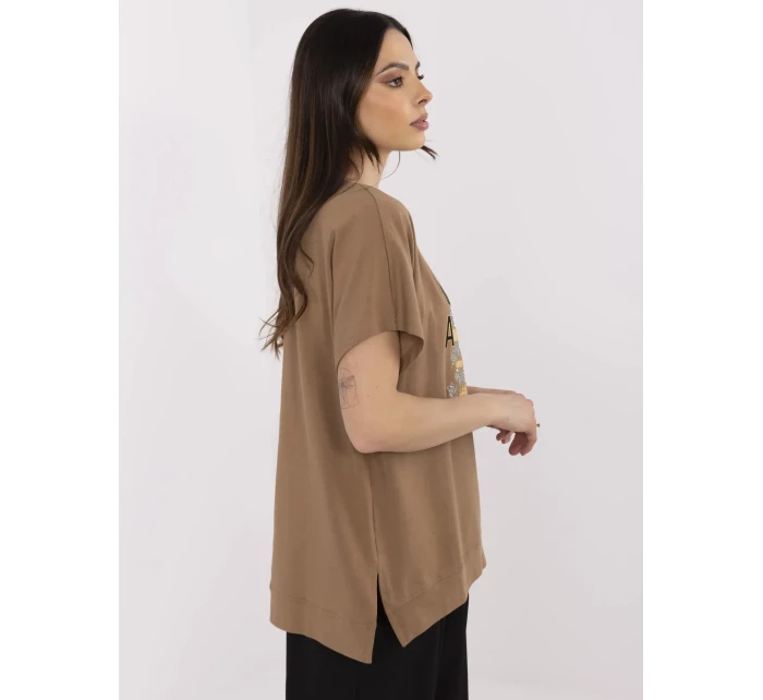 Bluzka CLM BZ model 21094580 jasny brązowy - FPrice Bluzka CLM BZ model 21094580 jasny brązowy - FPrice