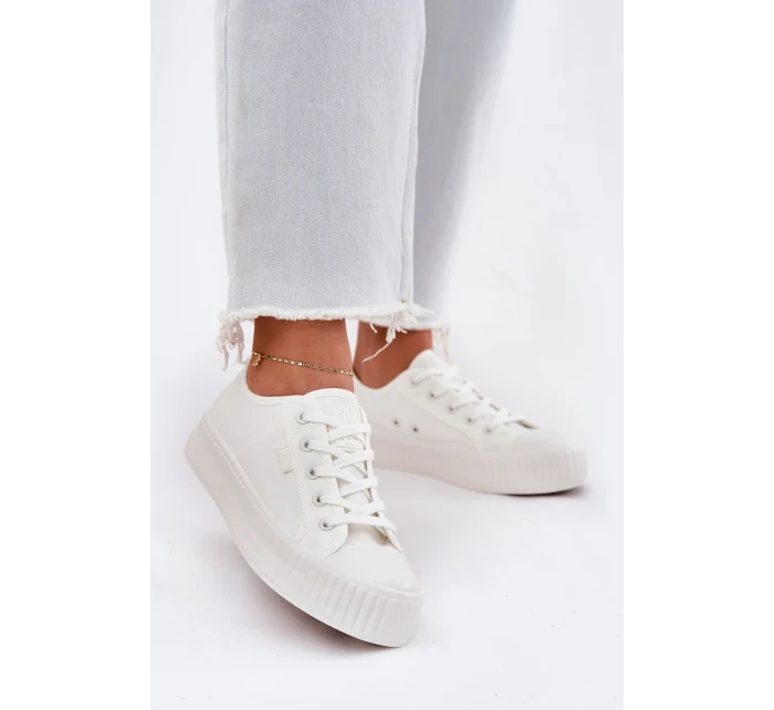 Dámské plátěné tenisky na platformě Big Star – bílé Dámské plátěné tenisky na platformě Big Star – bílé