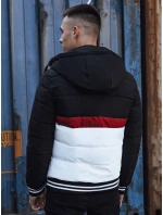 Pánská prošívaná zimní bunda s kapucí černá model 21980314 - Dstreet Pánská prošívaná zimní bunda s kapucí černá model 21980314 - Dstreet