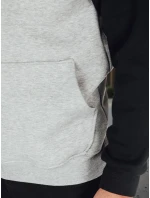 Pánská šedá základní mikina s kapucí FashionStreet BX5892 Pánská šedá základní mikina s kapucí FashionStreet BX5892