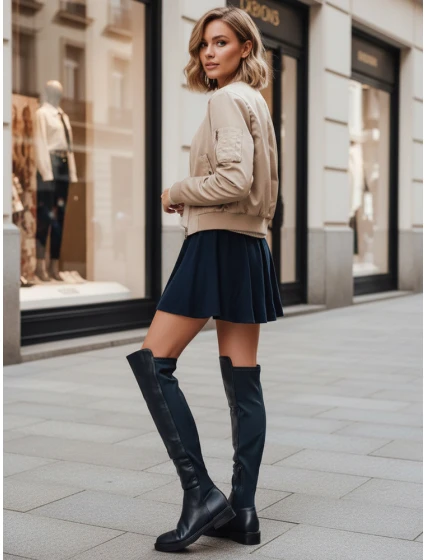 Dámské vysoké kozačky tmavě modré FashionStreet ZY1281