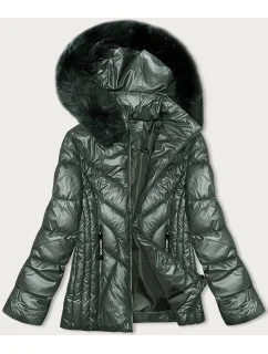 Dámská zimní bunda v army barvě s odepínací kapucí S'west (B8180-11)