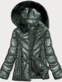 Dámská zimní bunda v army barvě s odepínací kapucí S'west (B8180-11)