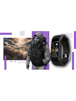 GIEWONT Black and Purple 2 Strap Smartwatch GW200-3