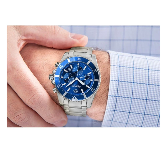 Pánské hodinky Giewont Chronograph Sapphire Silver Blue GW3970-B3 Pánské hodinky Giewont Chronograph Sapphire Silver Blue GW3970-B3