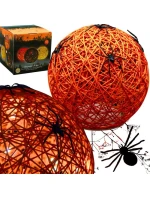 DEKORATIVNÍ KOULE VEDLA PAVOUK LAMPA 15CM HALLOWEEN ORANŽOVÁ