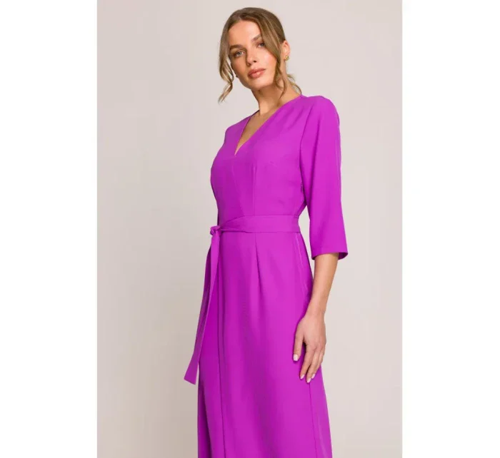 Šaty se zavinovacími detaily ve střední délce barva model 20966175 - STYLOVE Šaty se zavinovacími detaily ve střední délce barva model 20966175 - STYLOVE