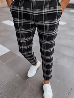 Pánské černé kostkované chino kalhoty Dstreet UX3965