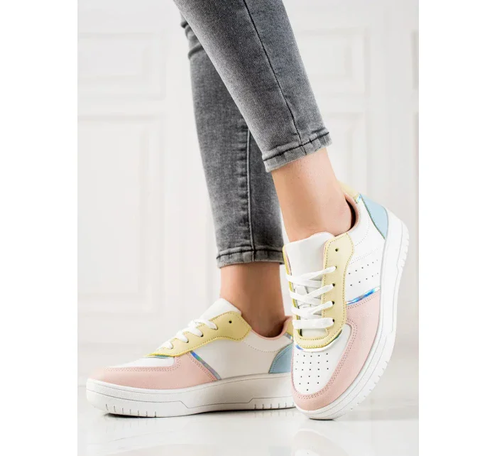 Originální dámské vícebarevné  tenisky bez podpatku 8757