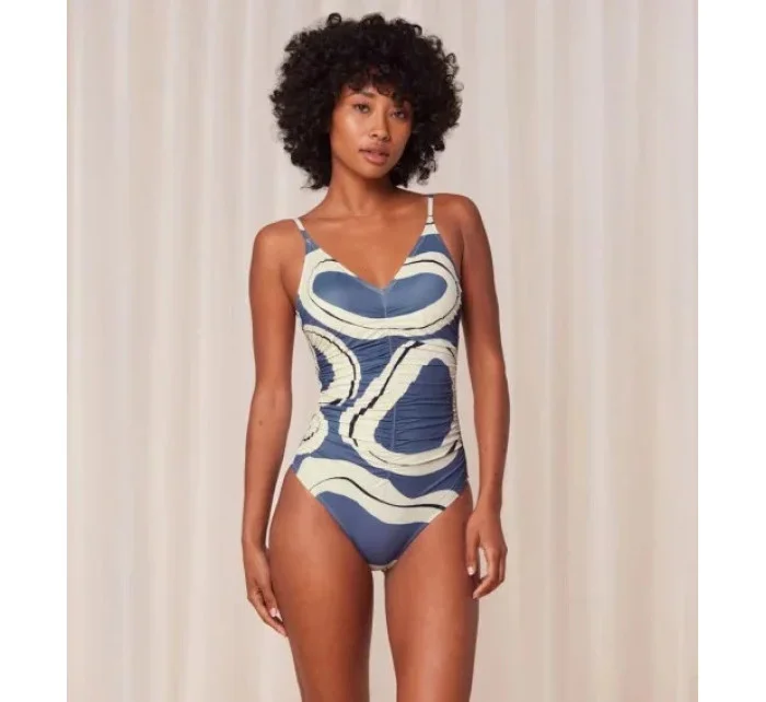 Dámské jednodílné plavky Summer Allure OP 01 modré/ecru - Triumph