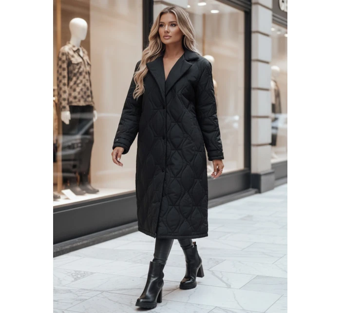 Dámský prošívaný dlouhý kabát TRENDIFY černý FashionStreet TY4378z