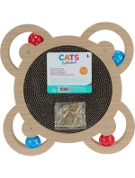 ŠKRABADLO PRO KOČKY INTERAKTIVNÍ HRAČKA 4 MÍČKY 35,5X35,5X4CM