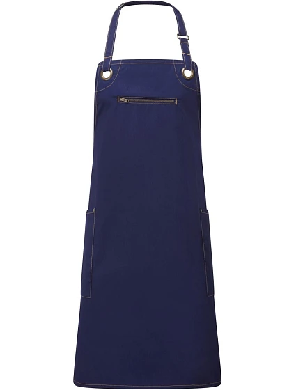 Premier PR 121 Zástěra s laclem a bočními kapsami "Barley" 39.0121 navy/camel Premier PR 121 Zástěra s laclem a bočními kapsami "Barley" 39.0121 navy/camel