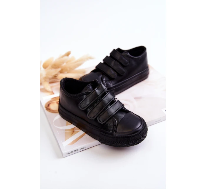 Dětské Kůže tenisky se suchým zipem Černe Foster Dětské Kůže tenisky se suchým zipem Černe Foster