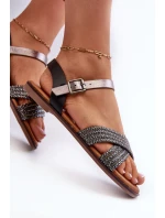 Dámské Ploché Sandály model 21660404 Černé - S.Barski