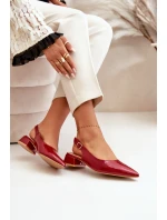 Lakované Baleríny Na Podpatku S  Bordové model 21670196 - Boto