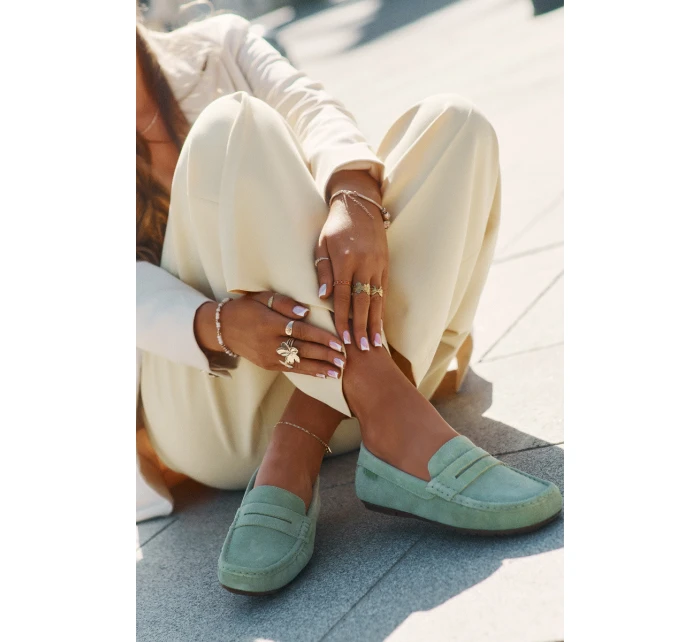 Dámské Semišové Mokasíny Big Star model 21693792 Zelené - Big Star Shoes