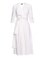 šaty s páskem ecru barva model 20966342 - STYLOVE