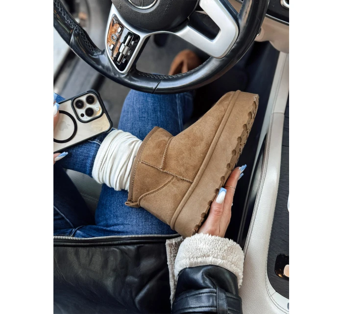 Dámské sněhule na platformě béžové FashionStreet ZY1066