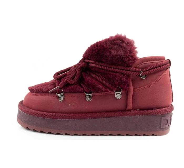 dámské sněhule zimní módní model 21420780 zateplené bordó dámské - D.Franklin