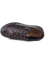 Dámské kožené polobotky na platformovém podpatku hnědé Vinceza 39977 Dámské kožené polobotky na platformovém podpatku hnědé Vinceza 39977