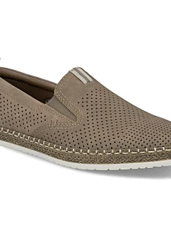 Pánské kožené mokasíny hnědé ažurové pohodlné Rieker B5286-25