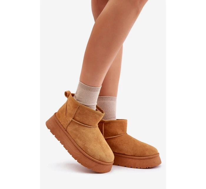 Nízké dámské sněhule na platformě s teplou podšívkou Camel Saldren Nízké dámské sněhule na platformě s teplou podšívkou Camel Saldren