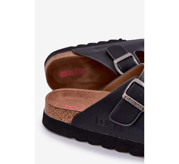 Lehké Pánské Pantofle S Přezkami Eko Kůže Big Star model 21683885 Černé - Big Star Shoes Lehké Pánské Pantofle S Přezkami Eko Kůže Big Star model 21683885 Černé - Big Star Shoes