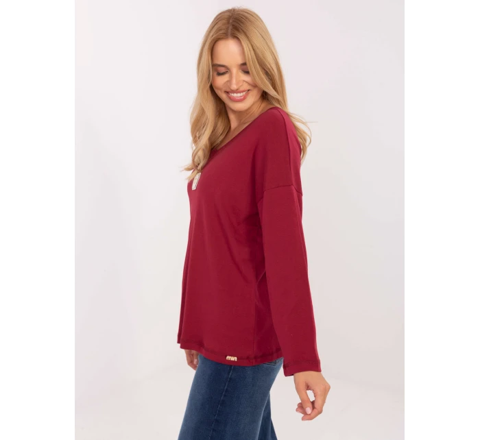 Bluzka RV BZ model 21309859 bordowy - FPrice Bluzka RV BZ model 21309859 bordowy - FPrice