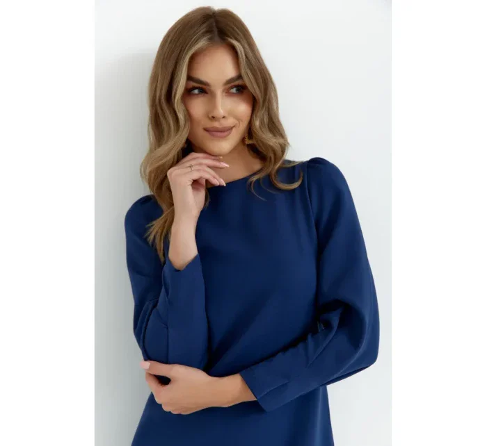 K148 Trapézové šaty - tmavě modré