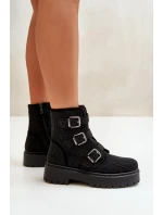 Zateplené Dámské Kotníkové Boty s Ozdobou Černé Ciascia Zateplené Dámské Kotníkové Boty s Ozdobou Černé Ciascia